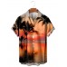 Seaside Sunset Palm Print Shirt 76273884X