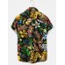 Men's Cartoon Doodle Hawaiian Print Short Sleeve Shirt