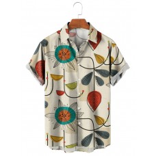 Men's Mid 1950s Modern Print Short Sleeve Shirt