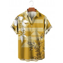 Men's Striped Geometric Print Shirt  98373249X