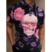 Men's Skull Rose Short Sleeve Polo Shirt