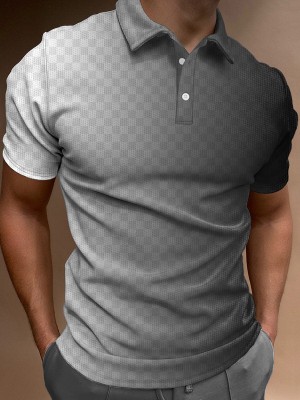 Men's Fashion Casual Gradient Short Sleeve Polo Shirt