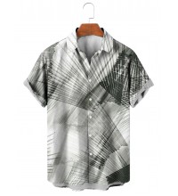 Hawaiian Palm Leaf Print Shirt 13857109X