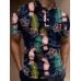 Pink Parrot Tropical Leaf Short Sleeve Polo Shirt