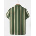 Men's Basic Striped Breathable Short Sleeve Polo Shirt