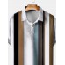 Men's Simple Striped Contrast Polo Shirt